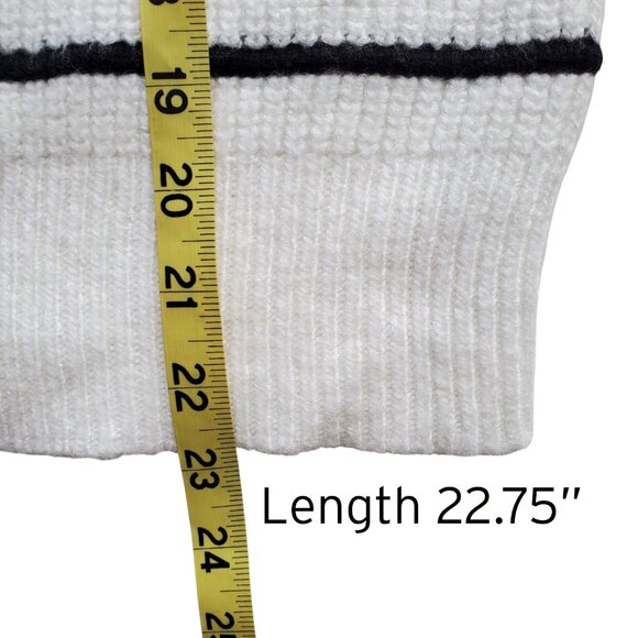 WHBM NWT Side Zip Mock Neck Detail Striped Sweater Puffy Sleeves S - Picture 9 of 13